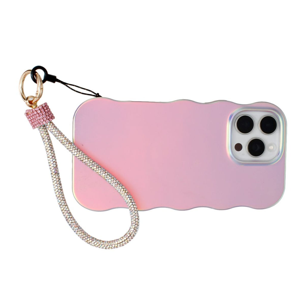 Phone Wrist Strap Rhinestone Bling Accessory Pink Stylish Chic