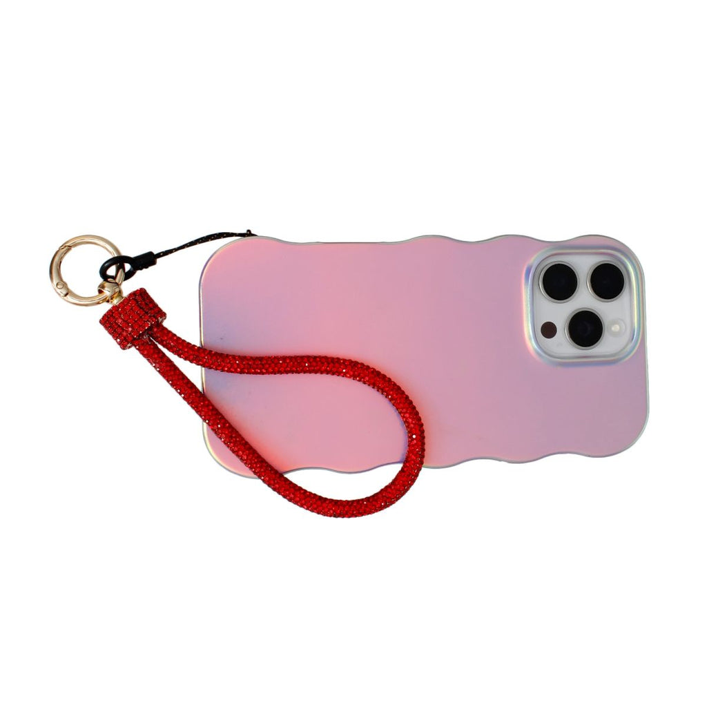 Phone Wrist Strap Rhinestone Bling Accessory Red Stylish Chic