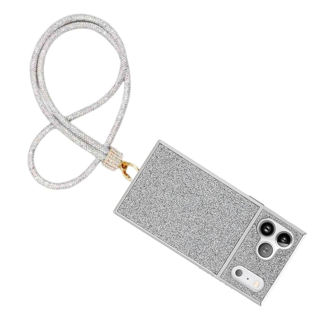 Phone Strap Lanyard Long Clear Rhinestone Bling Stylish Accessory