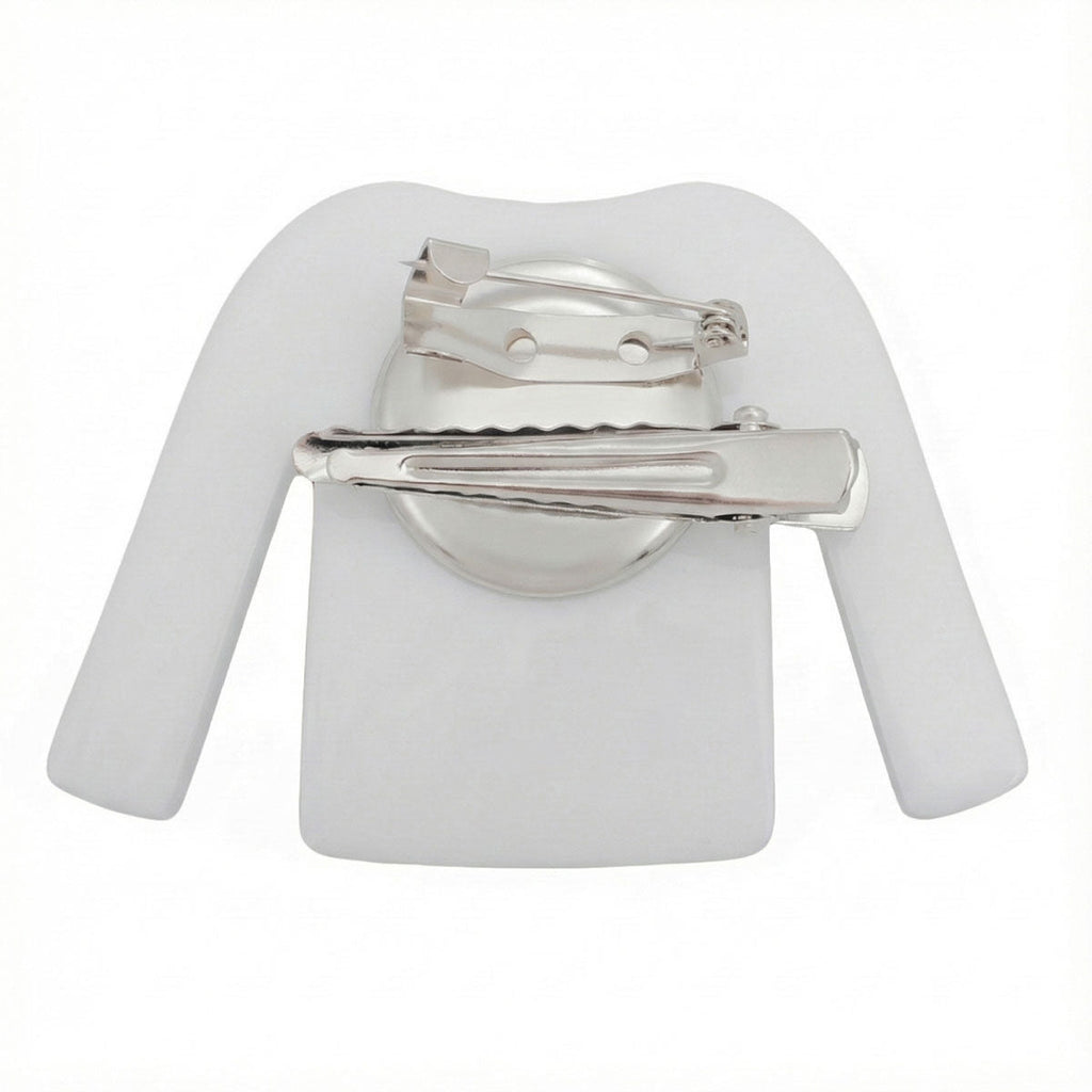 Fashion Keychain with White Blue Stripe COCO Shirt Pearl Clip Stylish Accessory