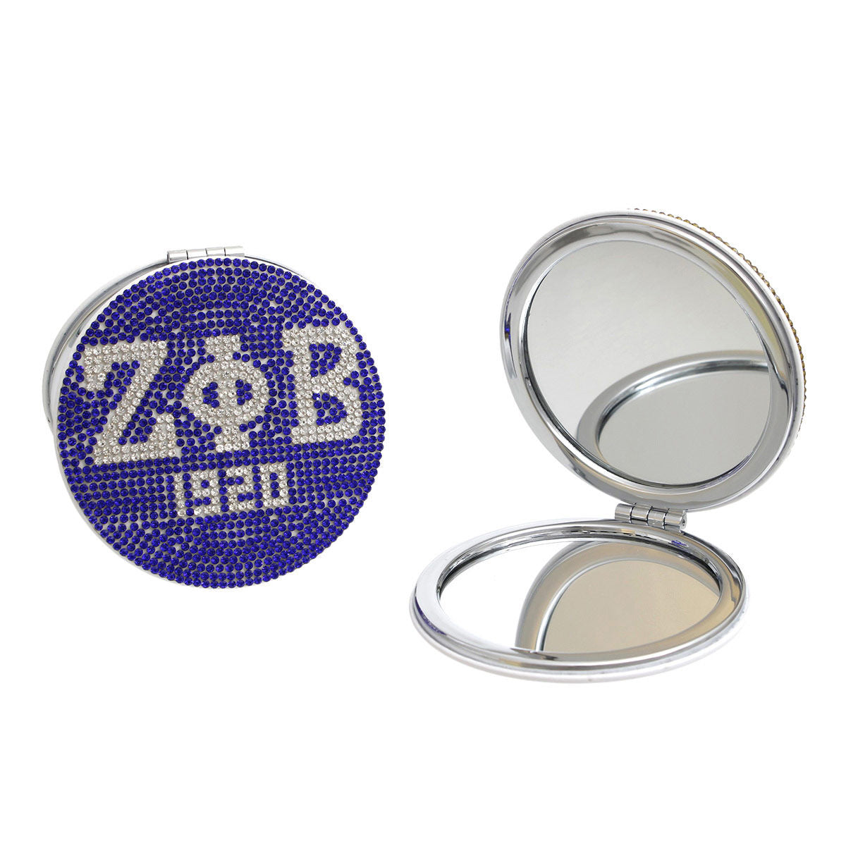 Compact Mirror Blue Bling Sorority Accessory Stylish Chic