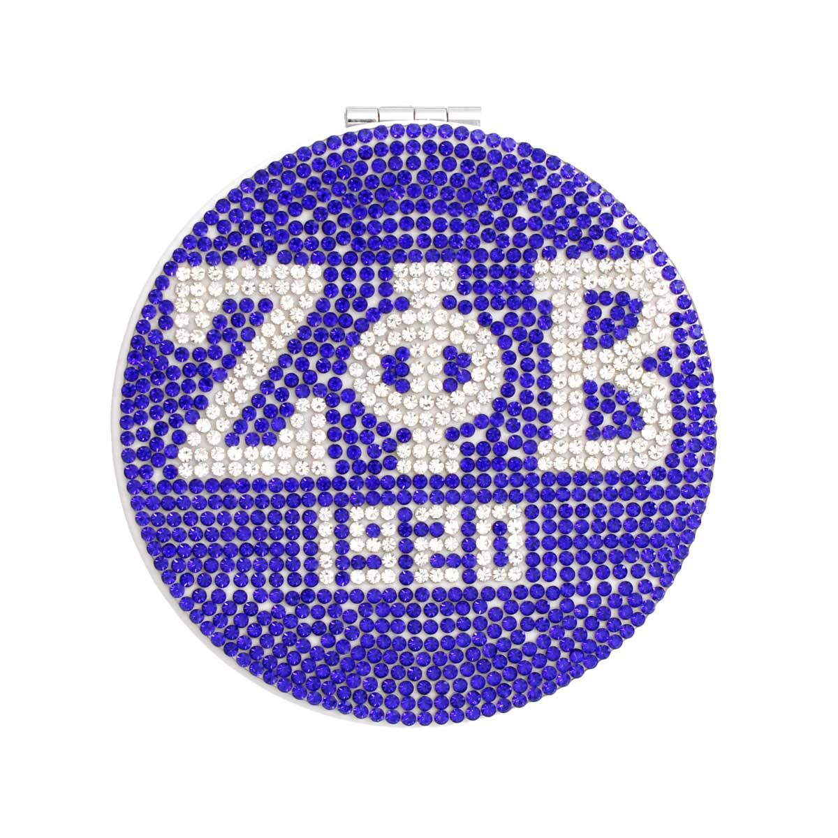 Compact Mirror Blue Bling Sorority Accessory Stylish Chic
