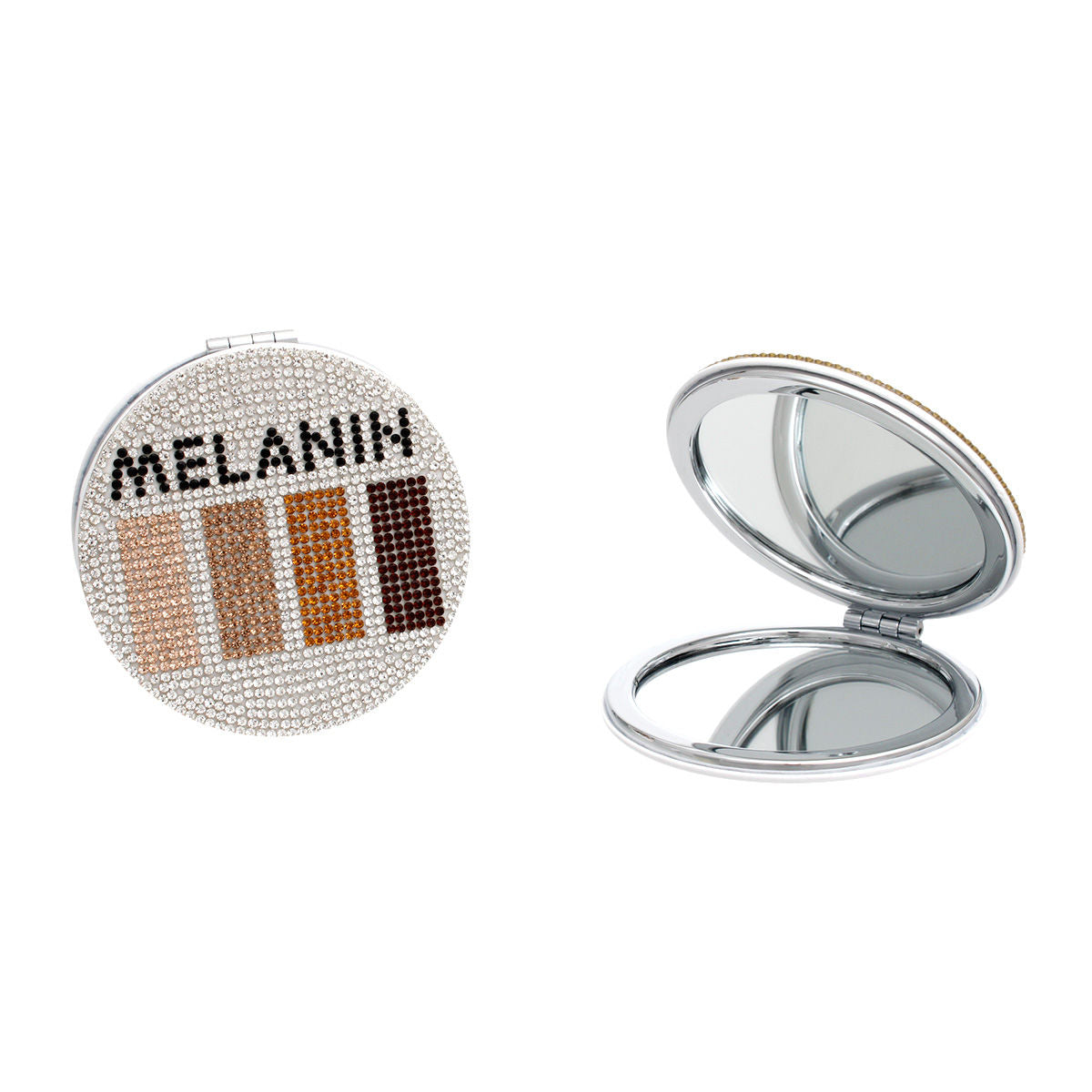 Bling Mirror Compact Stylish Melanin Brown Shades Accessory