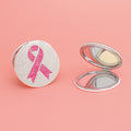 Compact Mirror Pink Ribbon Breast Cancer Bling Stylish Accessory