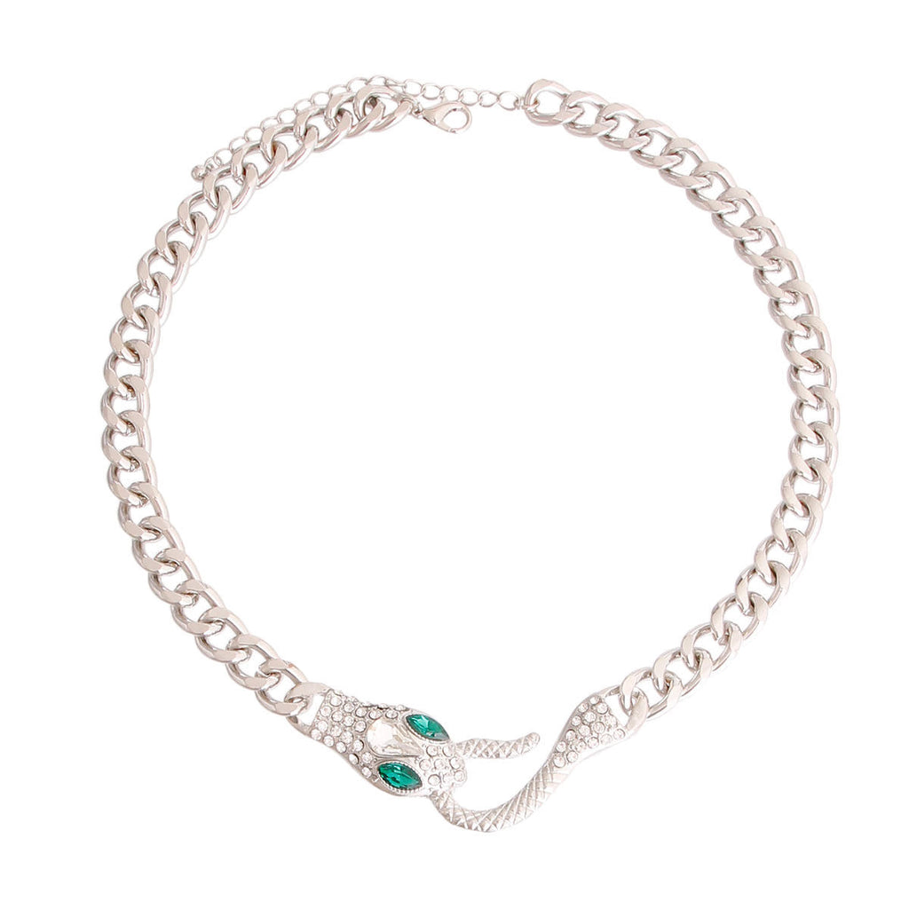Silver Chain Necklace Serpentine Splendor Stylish Statement Jewelry