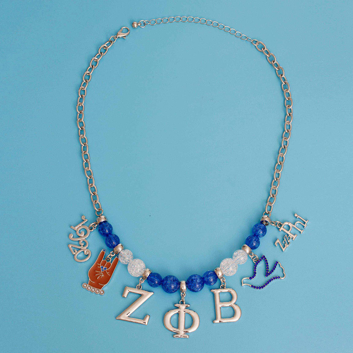Statement Necklace Blue Bead Zeta Stylish Chic Accessory