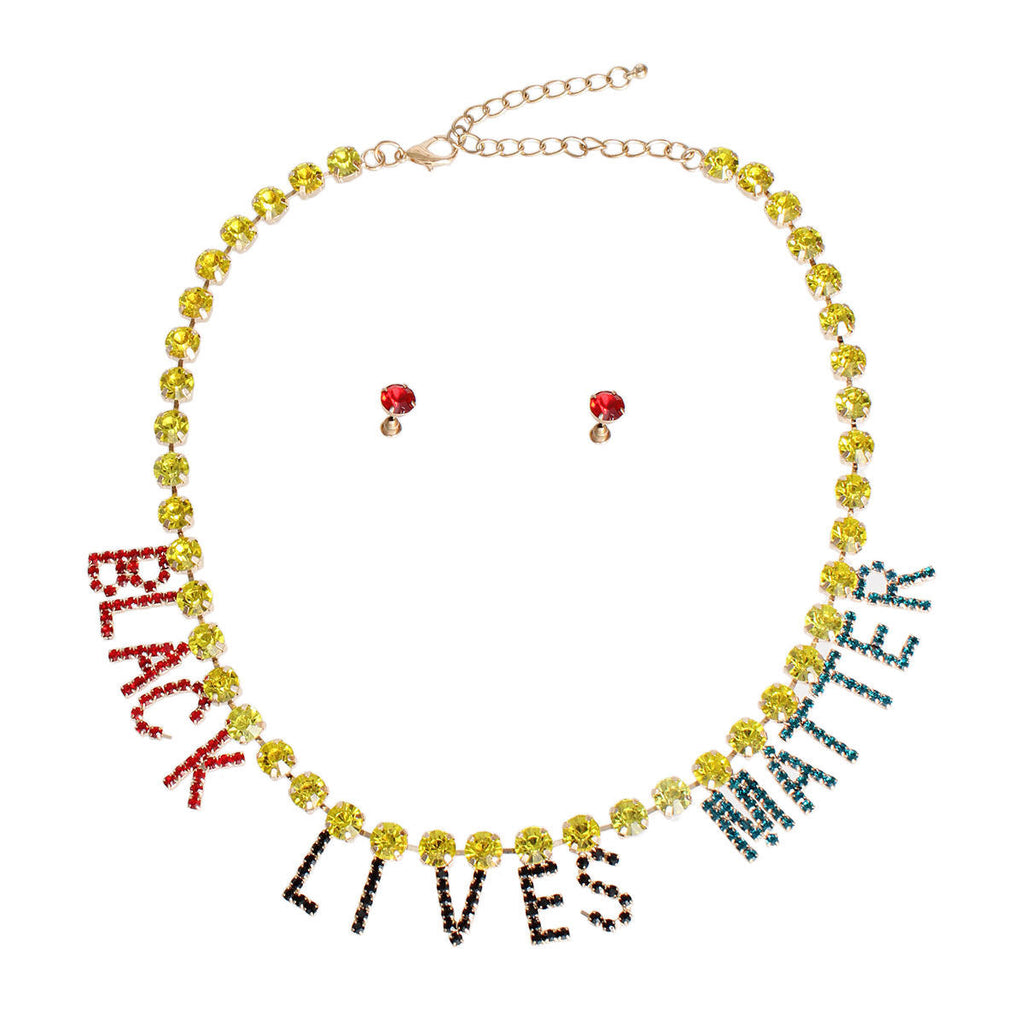 Statement Collar Necklace Black Lives Matter Multi Color Trendy Jewelry