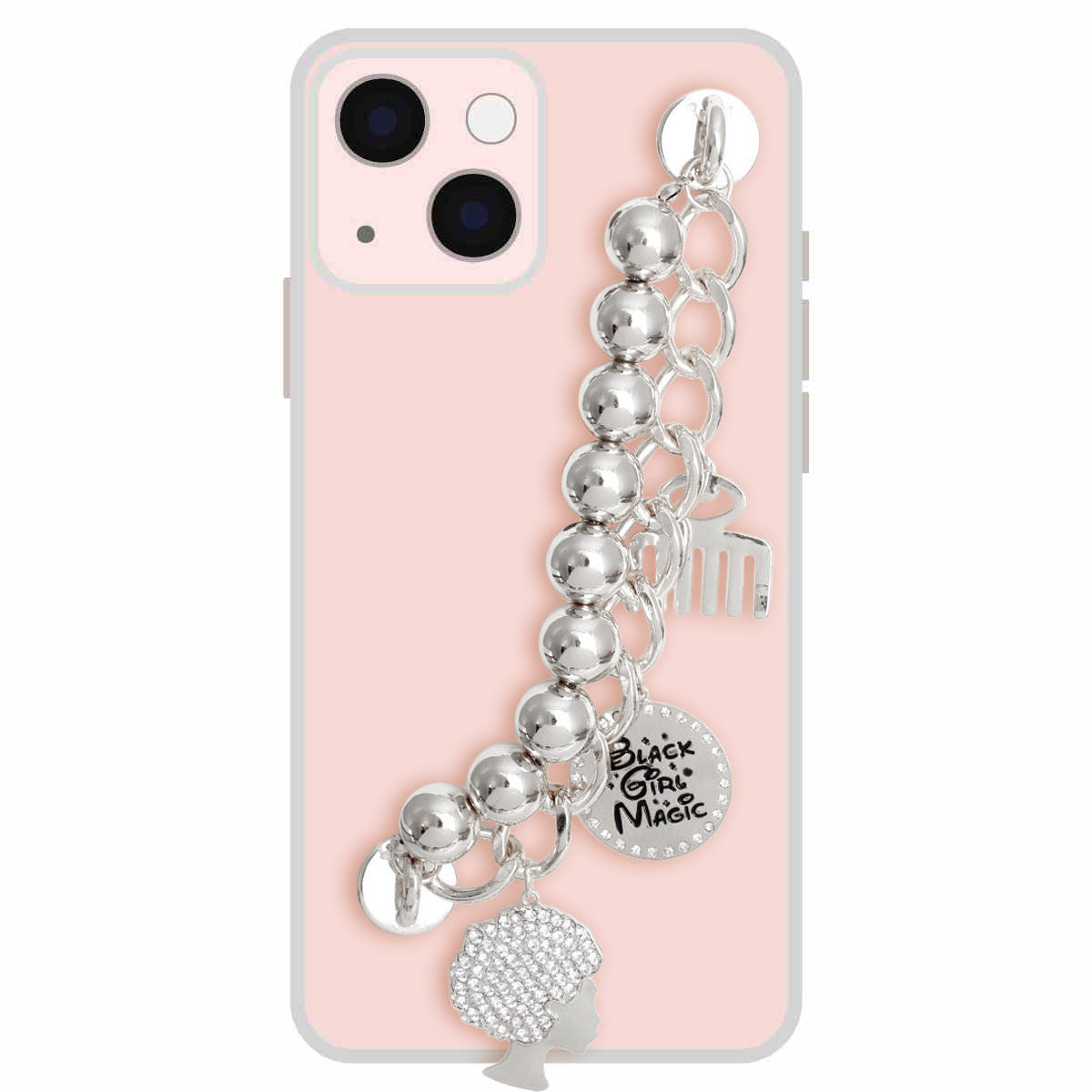 Phone Strap Silver Black Girl Magic Stylish Accessory