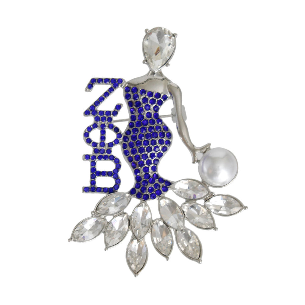 Women’s Sorority Pin Blue Silver Stylish Accessory