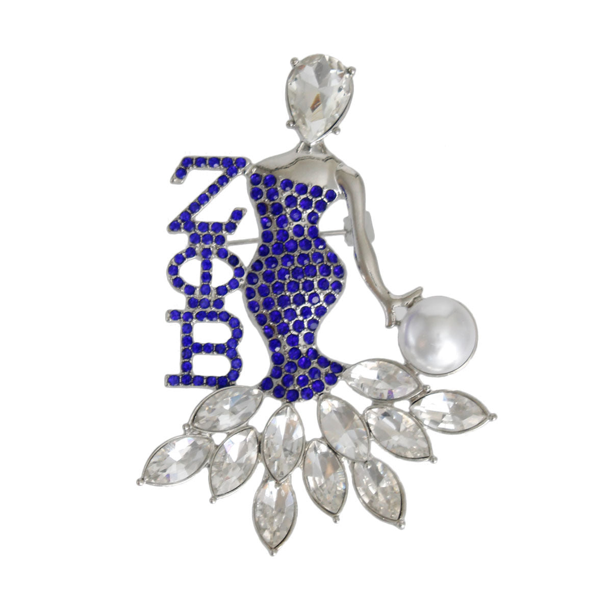 Women’s Sorority Pin Blue Silver Stylish Accessory