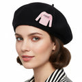 Fashion Brooch Hair Clip Pink White Stripe Stylish Shirt Pin Accessory