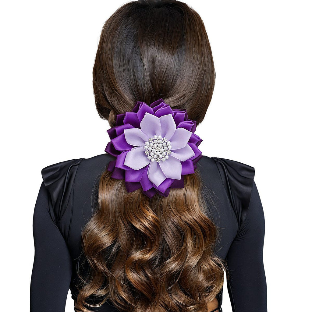 Fashion Brooch Purple Flower Pearl Pin and Clip Stylish Accessory
