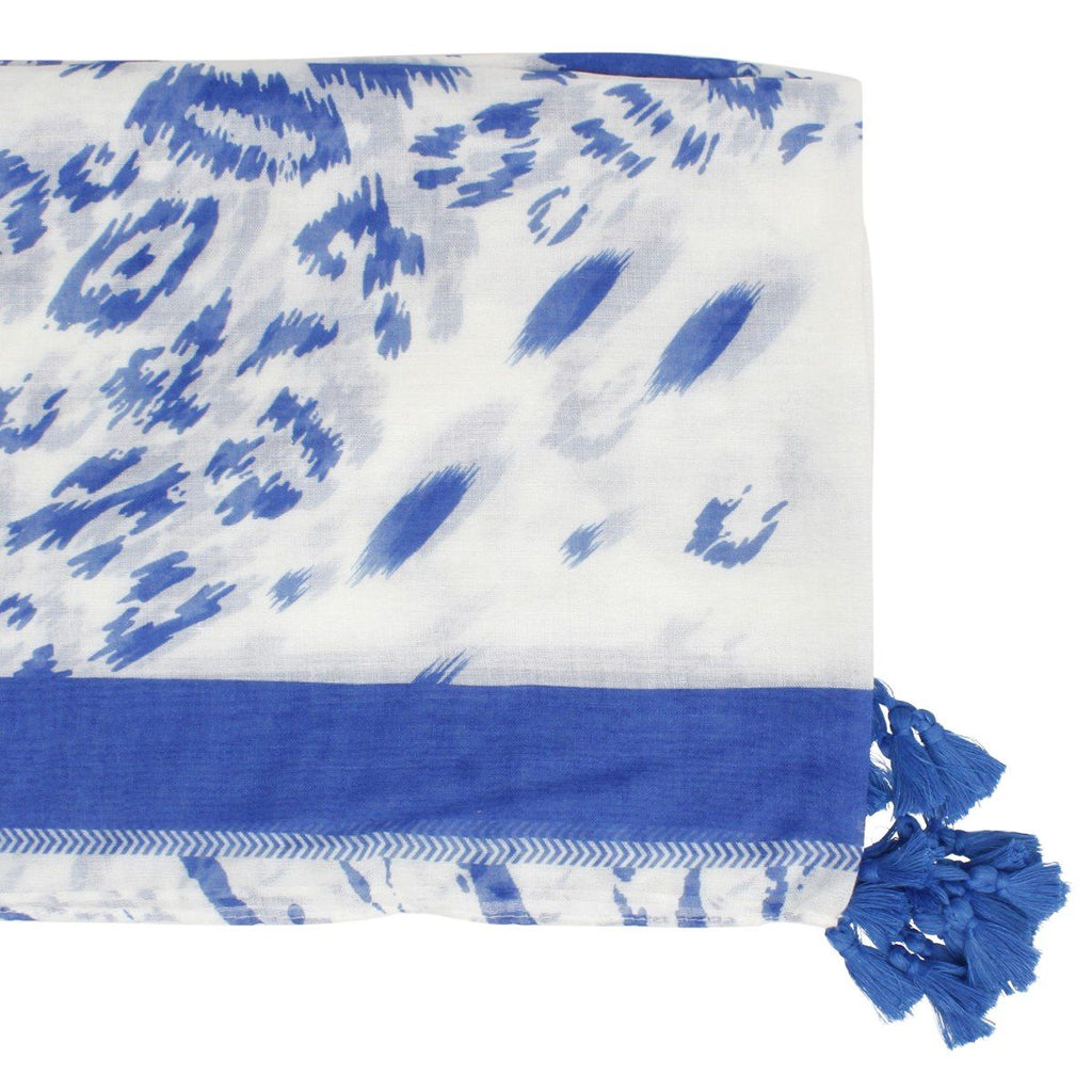 Women’s Structured Kimono Blue White Leopard Print Stylish Lounge Top