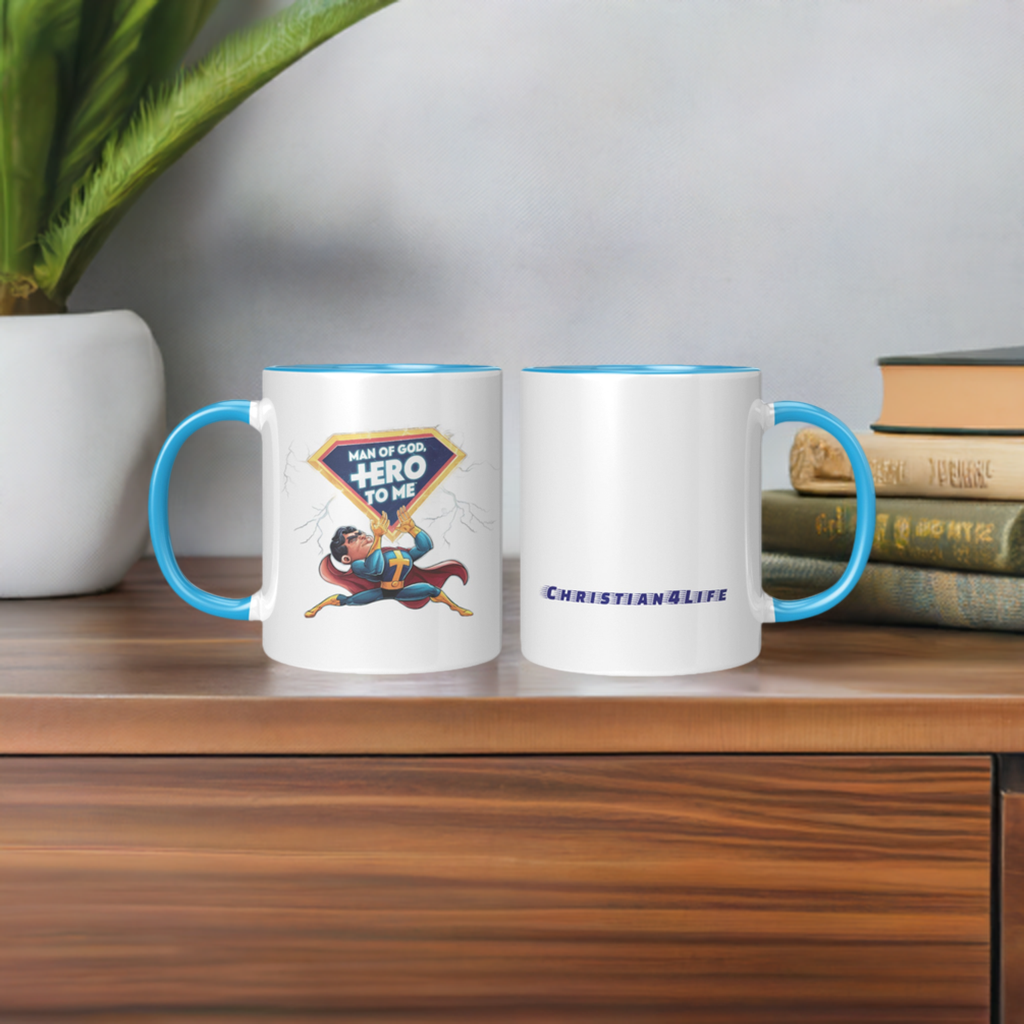 Christian Mug "Man of God, Hero to me", A Gift for the God-Fearing Hero in Your Life