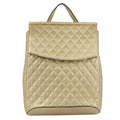 Fashion Backpack Quilted Convertible Gold Stylish Chic Accessory