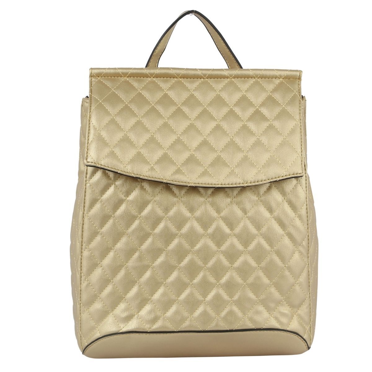 Fashion Backpack Quilted Convertible Gold Stylish Chic Accessory