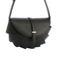 Fashion Handbag Black Pleated Semicircle Crossbody Stylish Chic Accessory