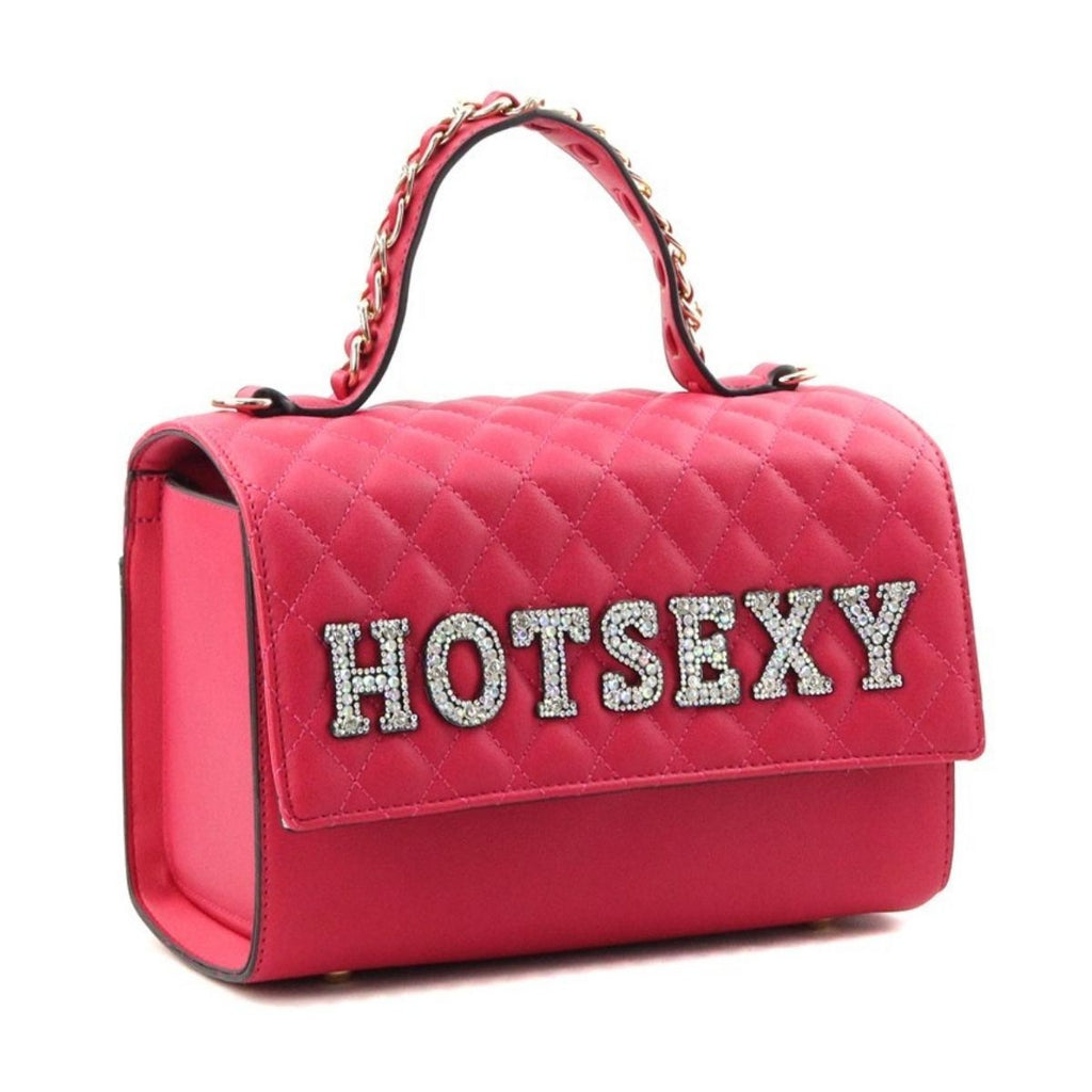 Quilted Satchel Set Fuchsia Trendy Stylish Fashion Handbag