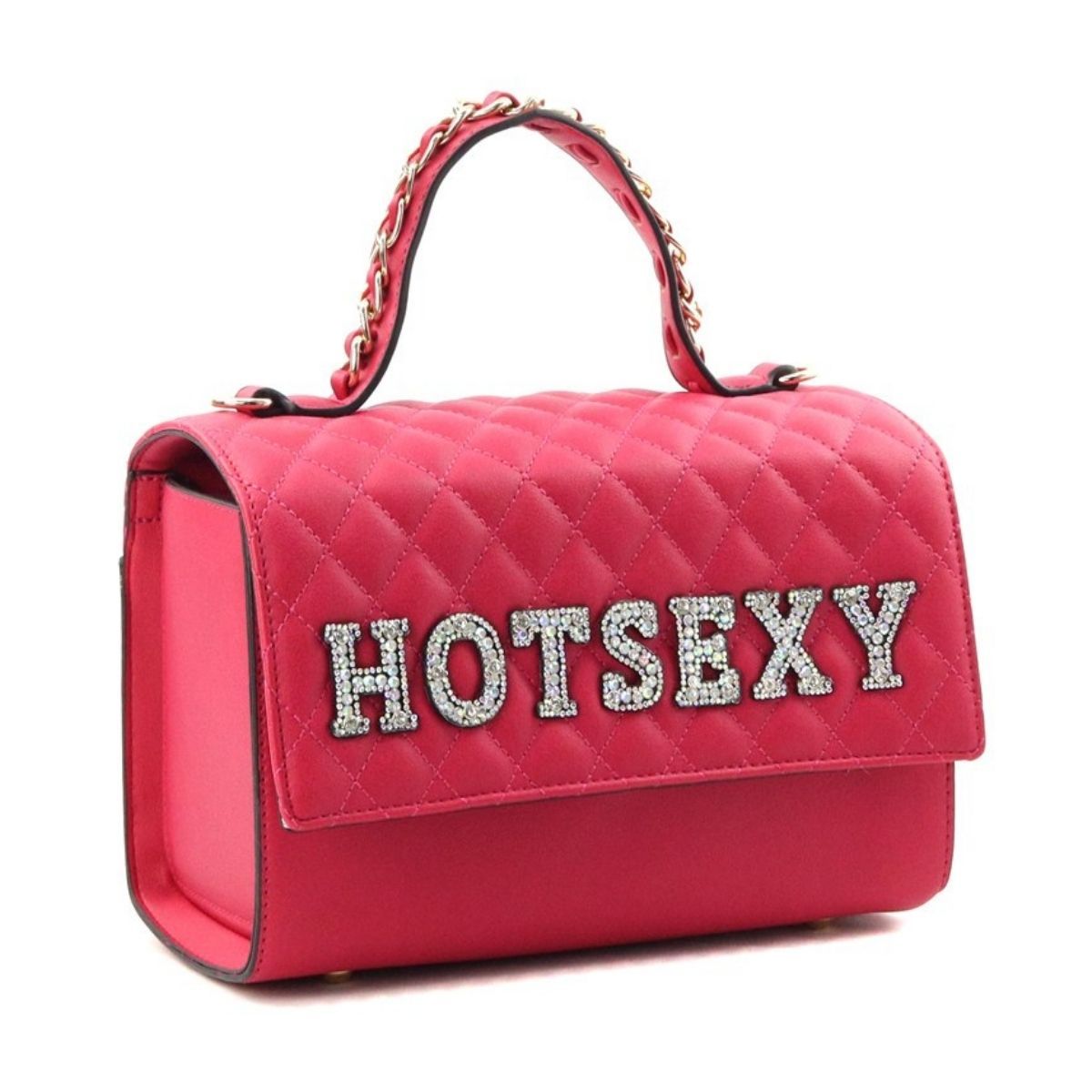Quilted Satchel Set Fuchsia Trendy Stylish Fashion Handbag
