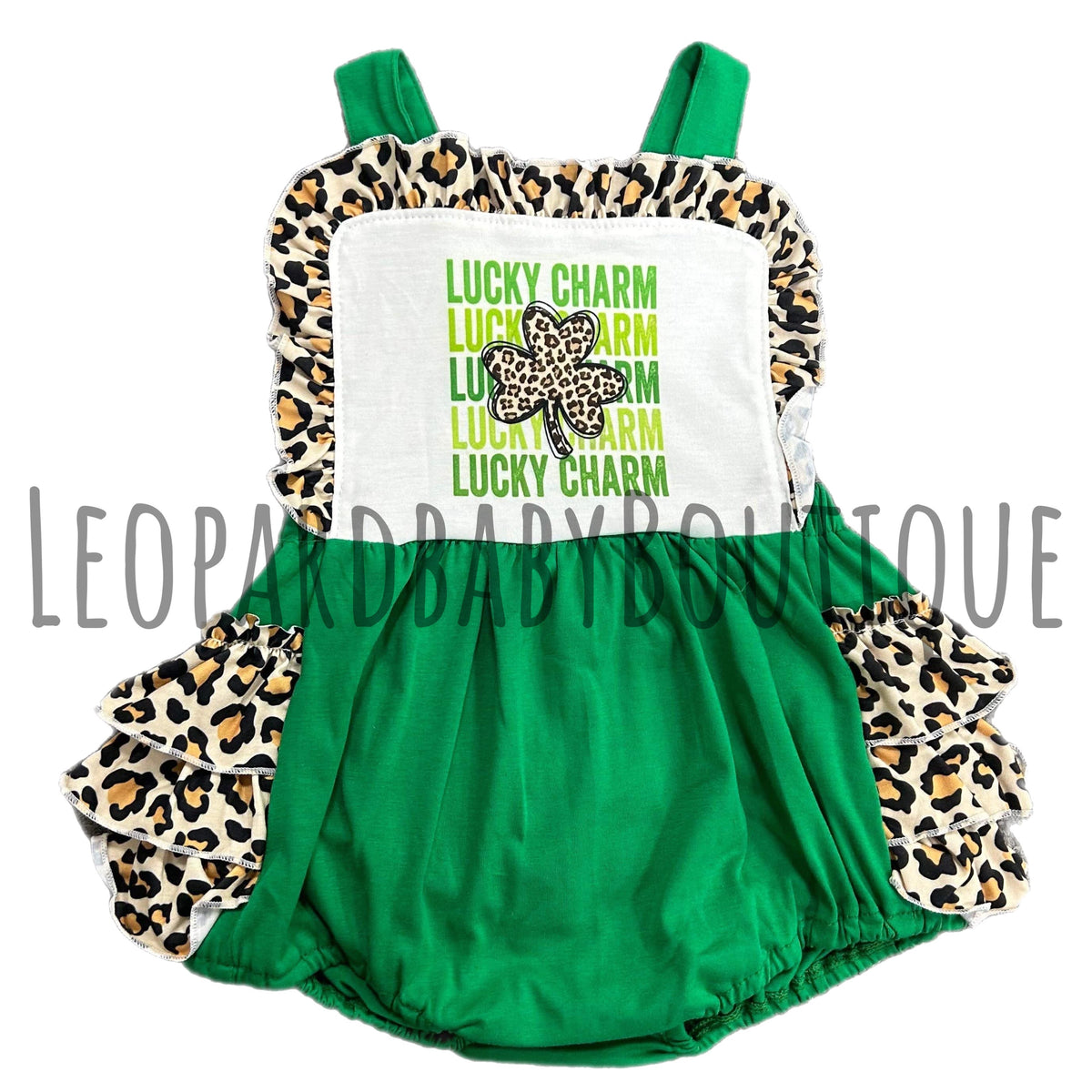 Lucky charm ruffle romper