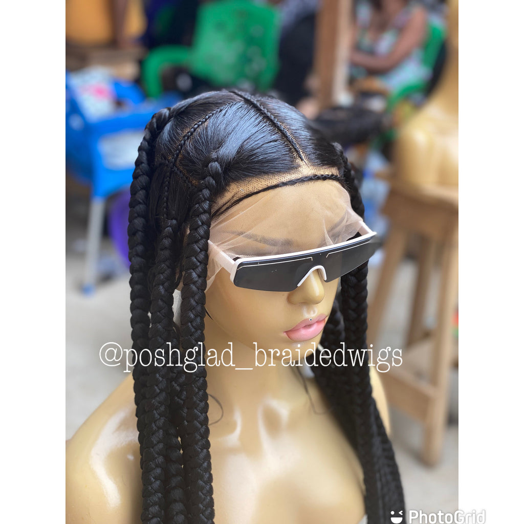 Large Jumbo Knotless Braid Wig "Swiss Full Lace" (Anita)