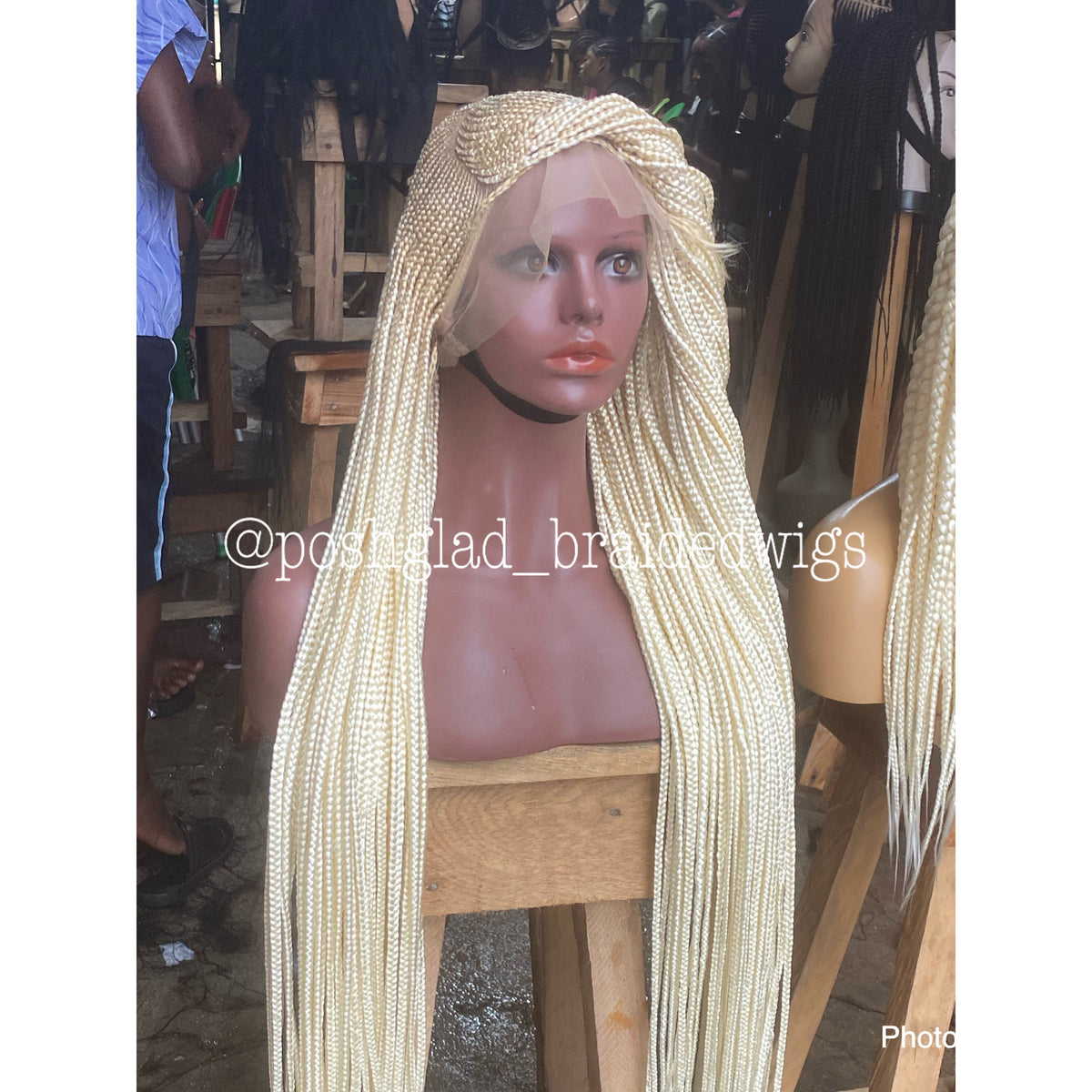 Cornrow Braid Wig - Color 613 Bonde - Bobrisky Inspired
