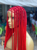 Knotless Braid Wig - Premium Red Calf Length - Kendal