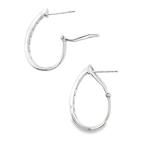1.00ct Lab Grown Diamond Hoop Earrings 14KT White Gold