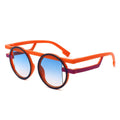 Sunglasses Orange Round Double Frame Futuristic Stylish Eyewear