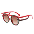 Sunglasses Round Double Frame Red Green Futuristic Stylish Statement