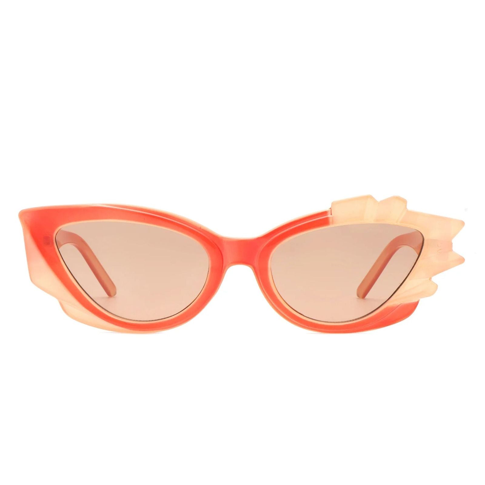 Women’s Irregular Cat Eye Sunglasses Orange Flame Stylish Statement Accessories