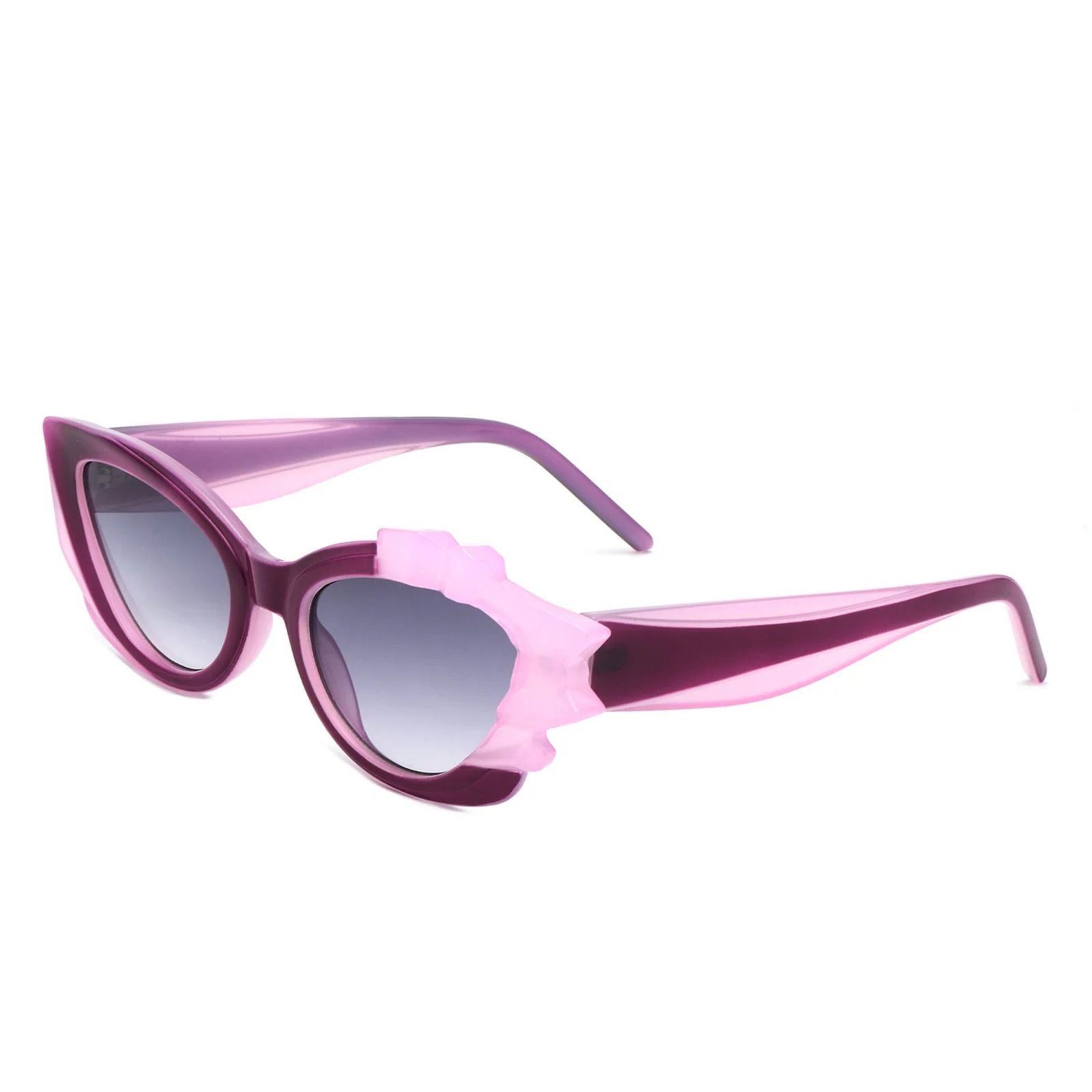 Women’s Irregular Cat Eye Sunglasses Purple Flame Stylish Statement Accessories