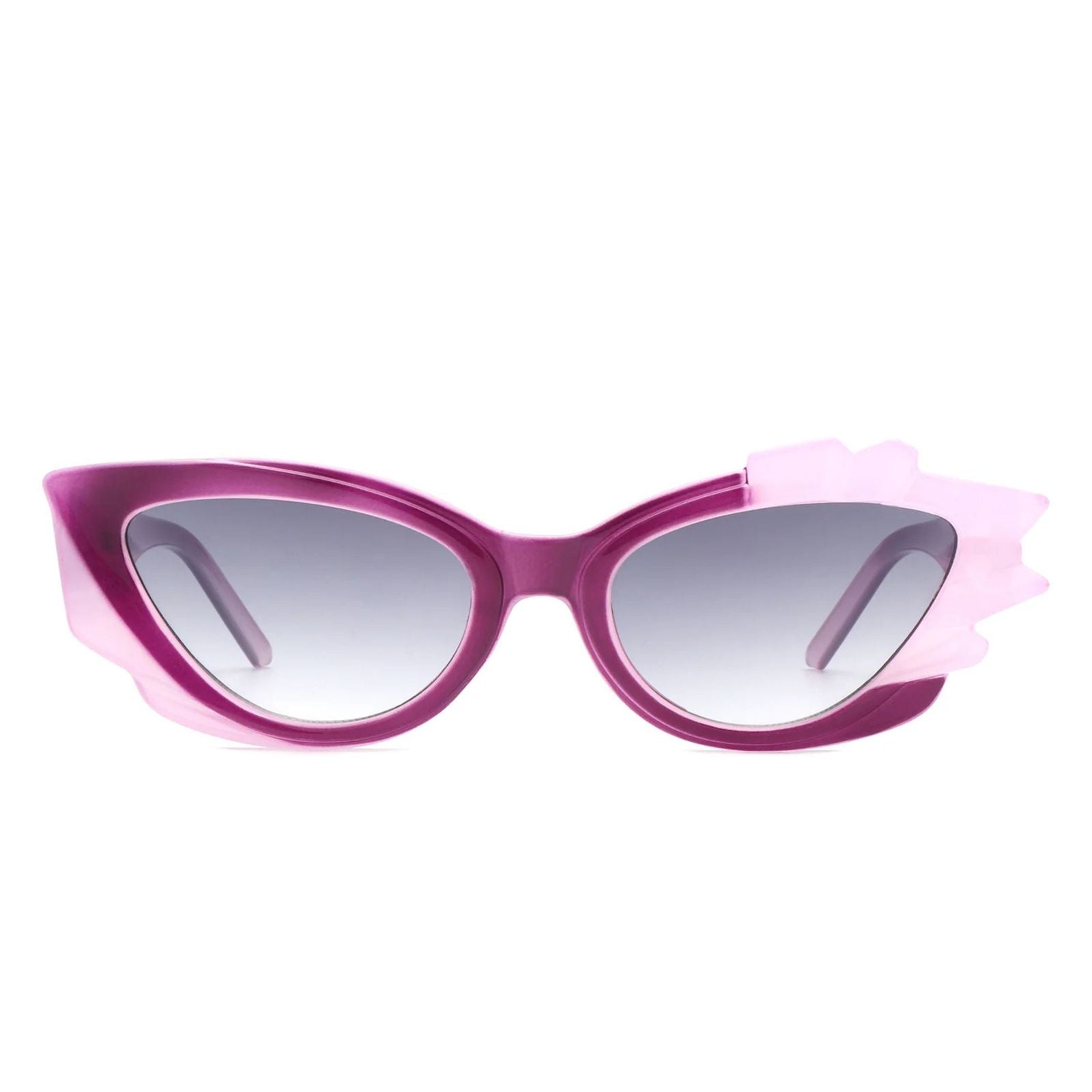 Women’s Irregular Cat Eye Sunglasses Purple Flame Stylish Statement Accessories