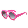 Women’s Chunky Round Sunglasses Pink Geometric Stylish Fashion Accessory