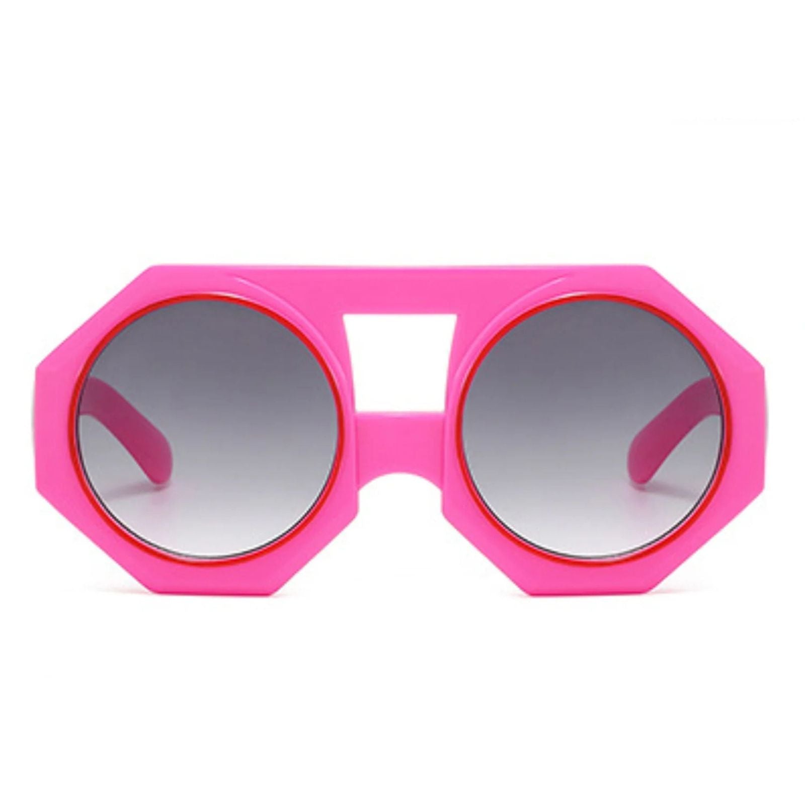 Women’s Chunky Round Sunglasses Pink Geometric Stylish Fashion Accessory