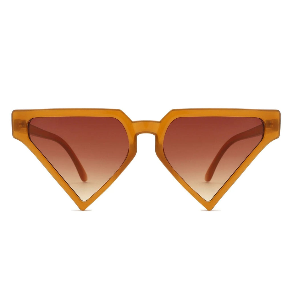 Women’s Sunglasses Brown Triangle Pointed Stylish Chic Accessories
