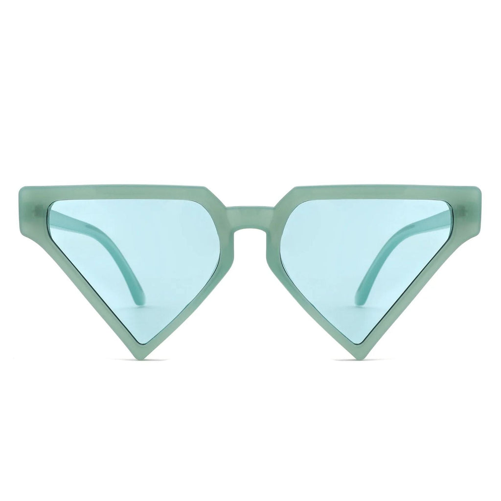 Women’s Sunglasses Sea Green Triangle Pointed Stylish Chic Accessory