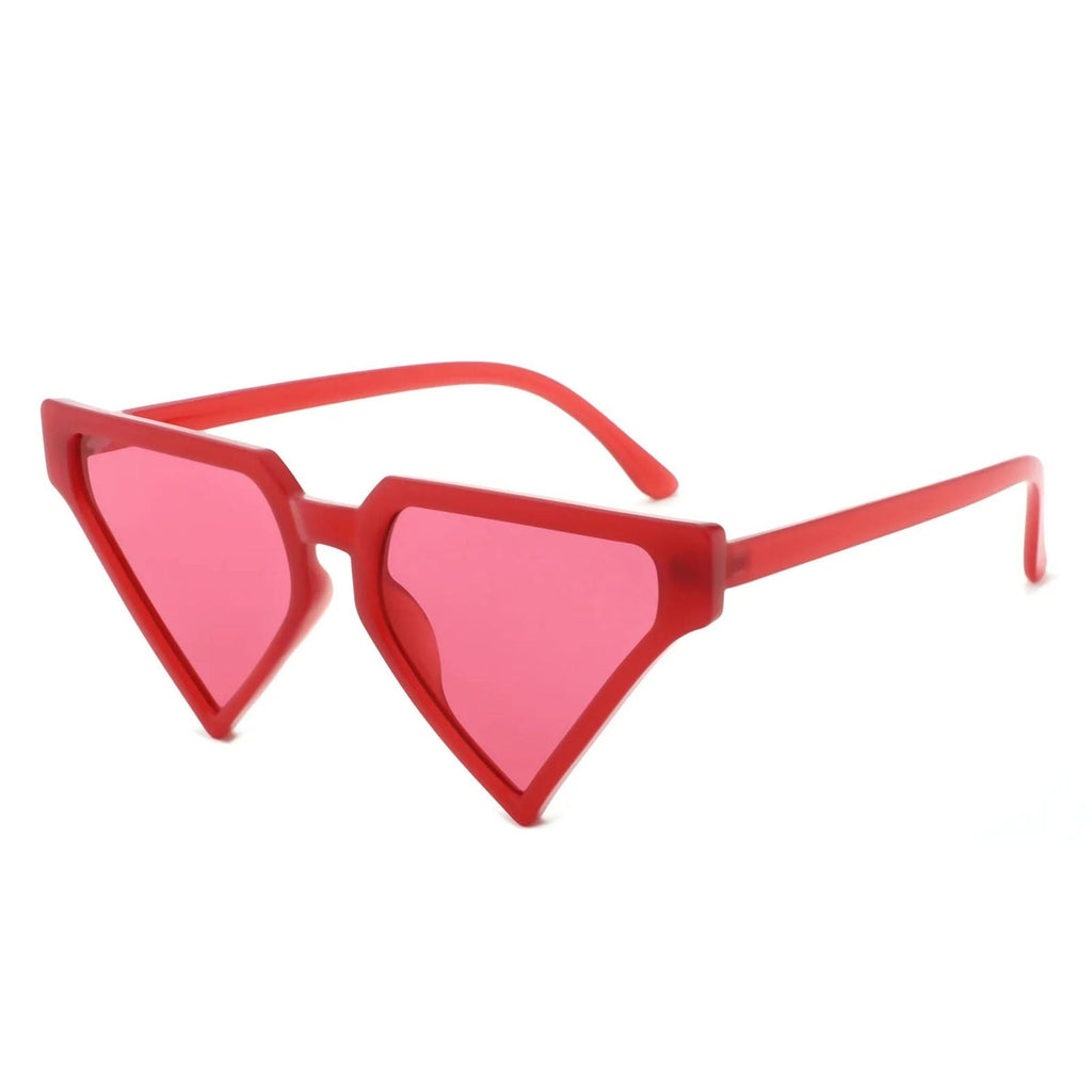 Women’s Sunglasses Red Triangle Pointed Stylish Fashion Accessory