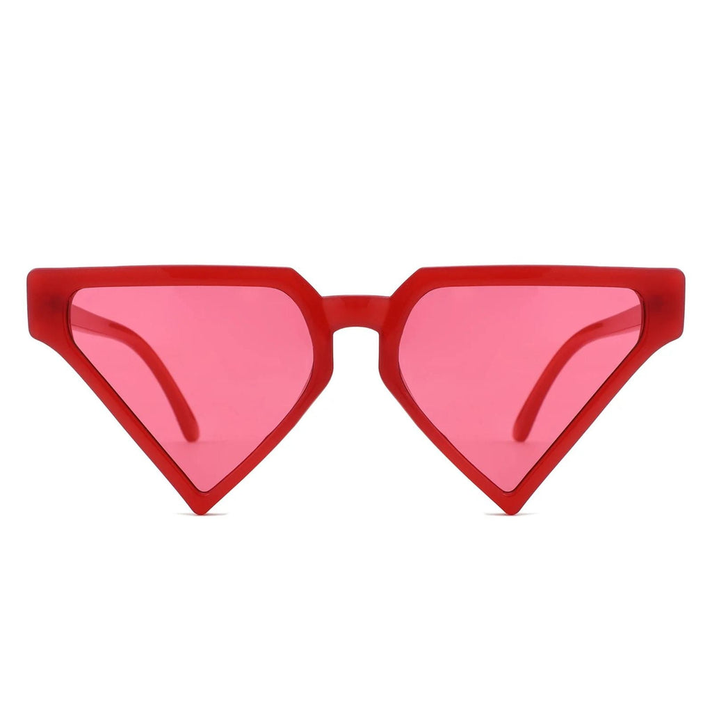 Women’s Sunglasses Red Triangle Pointed Stylish Fashion Accessory