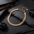 Gold 18K Steel Herringbone Chain Anklet 6.5mm – Stylish Fashion Jewelry