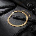Men’s 18K Gold Steel Herringbone Bracelet 5.5mm Stylish Jewelry Accessory