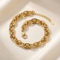 Handmade 8mm 18K Gold Steel Chain Bracelet Stylish Fashion Jewelry