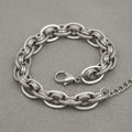 Stainless Steel Chain Bracelet 8mm Silver Handmade Stylish Jewelry