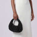 Fashion Handbag Black Rhinestone Mesh Clutch Hobo Bag Stylish Chic
