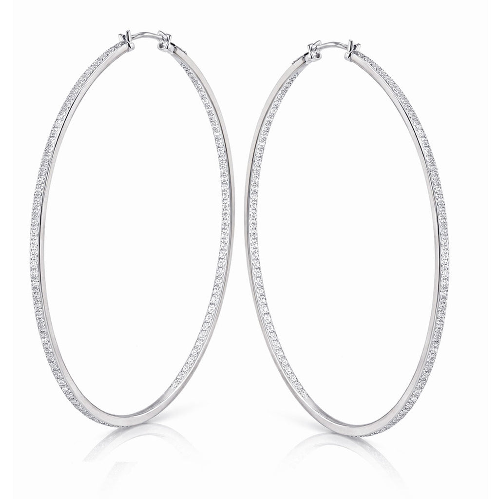 Rhinestone Stainless Steel Earrings Inside Out Stylish Statement Jewelry