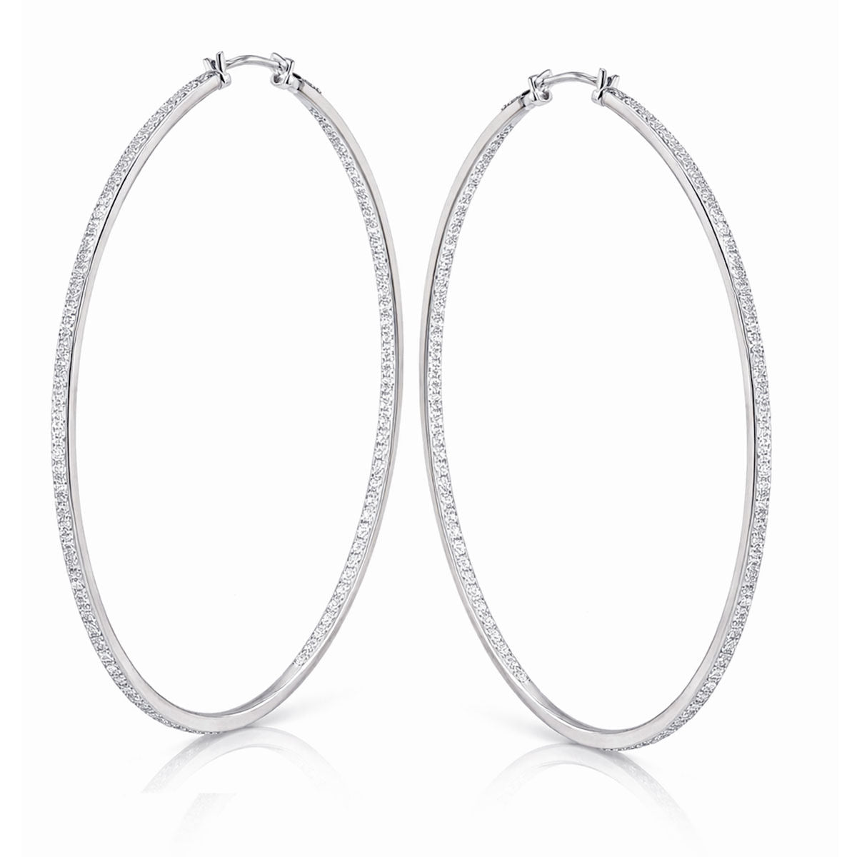 Rhinestone Stainless Steel Earrings Inside Out Stylish Statement Jewelry