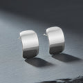 Curved Rectangle Disc Stainless Steel Earrings – Stylish Statement Jewelry