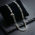Men’s 7mm Silver Stainless Steel Figaro Chain Necklace 20in Stylish Casual Jewelry