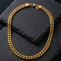Men’s 20in 8mm Gold 18K Stainless Steel Miami Chain Necklace Stylish Statement Jewelry