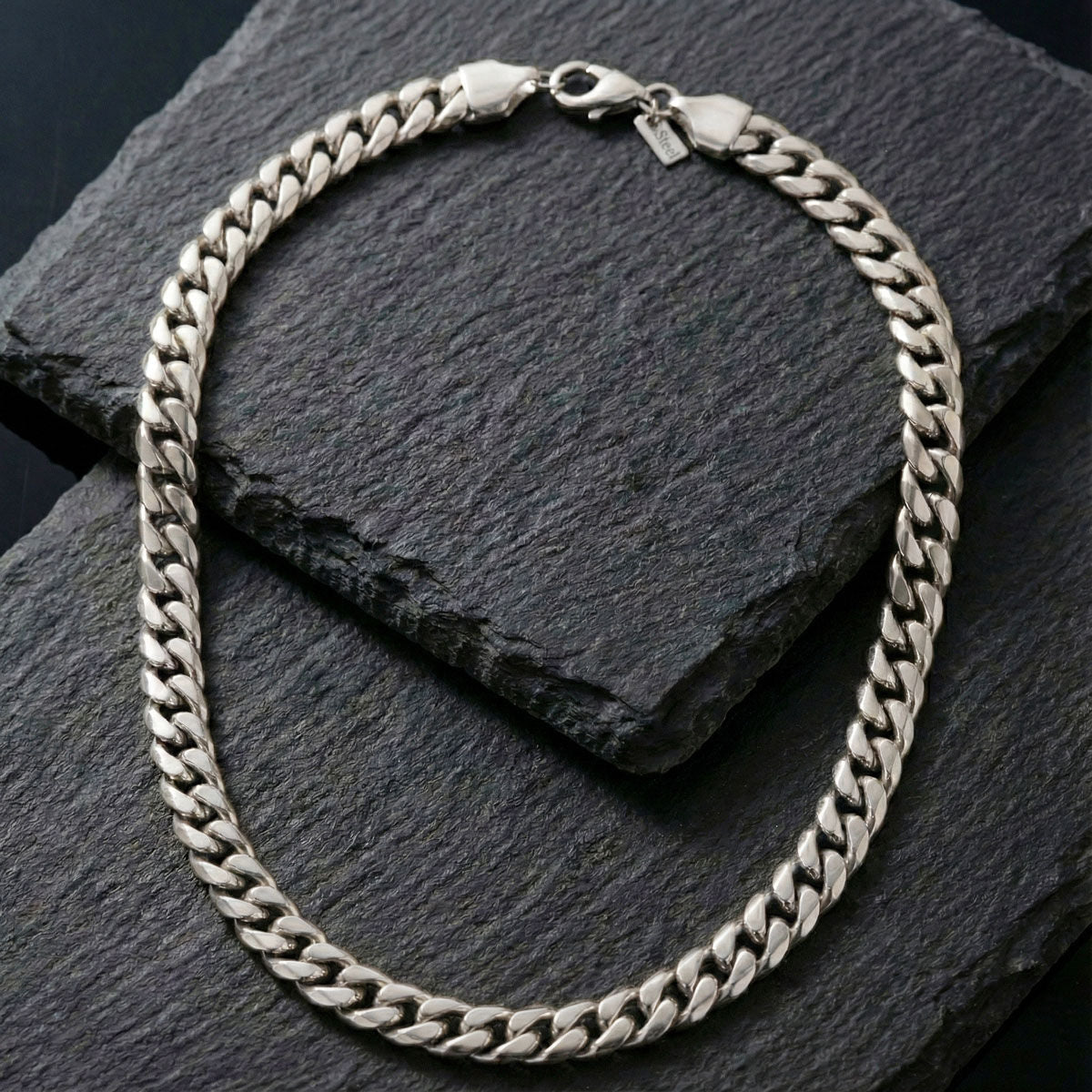 Men’s Stainless Steel 8mm Miami Chain Necklace 20in Trendy Stylish Jewelry